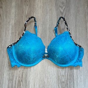 Lace + Cheetah Print Padded Bra